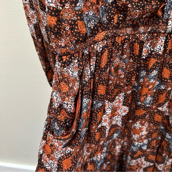 Garnet Hill ~new~ Ballard Swiss-Dot Maxi Dress in Copper Patchwork size Small - Picture 7 of 16